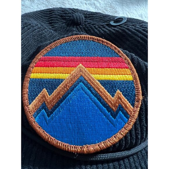 Aviator Nation Black Corduroy Snapback Hat With Mountain Patch & Mesh Lining - Picture 7 of 8